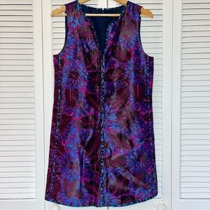 J. Crew Purple and Blue Floral Midi Dress